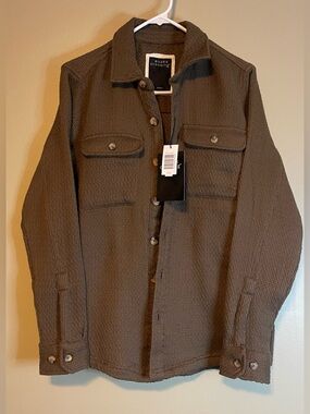 NWT Essex Crossing Waffle Textured Button Down Shacket